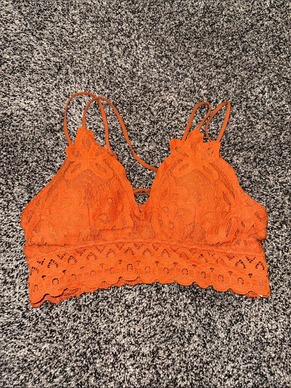 Cherish Orange Lace Camisole Bralette - Medium